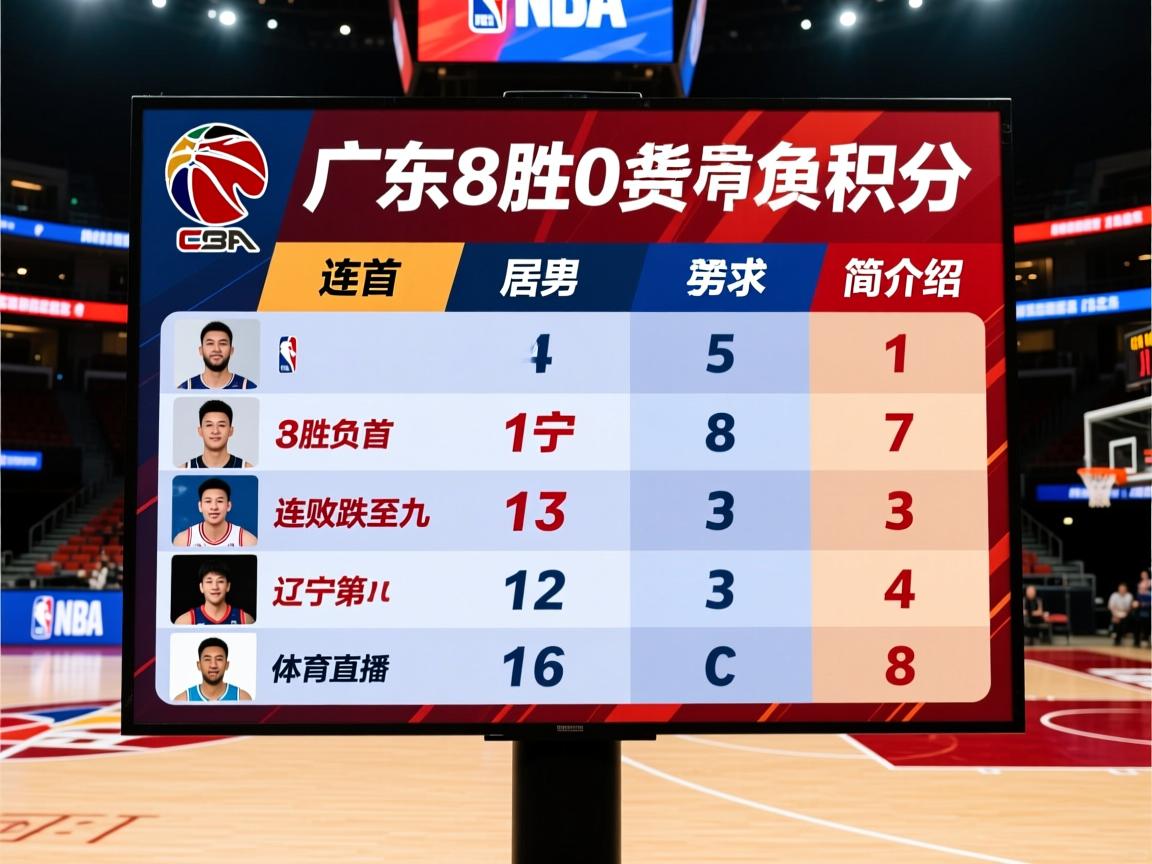 CBA积分榜:广东8胜0负居首辽宁3连败跌至第九的简单介绍 第2张