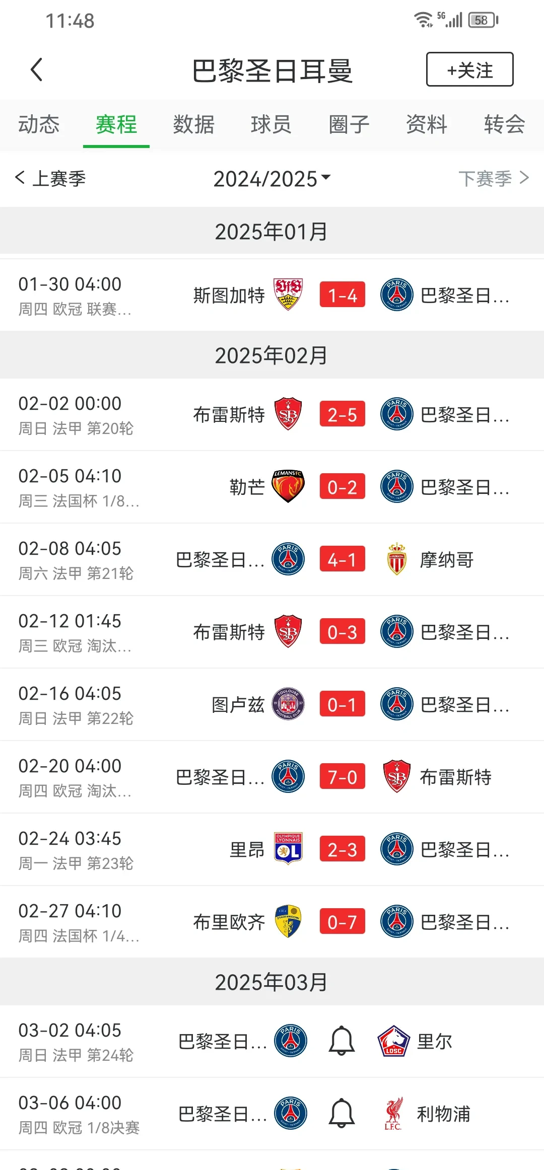 包含巴黎惨败利物浦，积分遥遥落后的词条